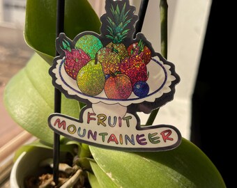 Fruit Mountain sticker, video game sticker with glitter and glossy finish