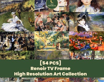 54 Pierre Auguste Renoir Art, Impressionist Paintings Bundle, Vintage Garden Scenes, TV Frame Wall Art, Printable (Digital Download)