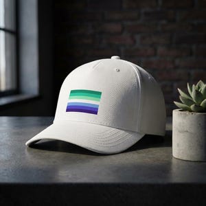 Gay Male Pride Flag Baseball Cap | Queer Gradient Stripe Hat