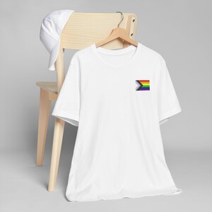 Progress Pride Chevron Patch T-Shirt | Subtle Chest Pride Tee