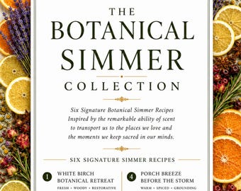 Simmer Pot Recipe Book Printable, Botanical Stovetop Potpourri Six Recipes, DIY crafts, Digital PDF + 16 PNGs, Natural Fragrance Recipes