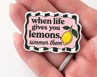When Life Gives You Lemons, Simmer Them Sticker | Cute Stickers, Botanical Citrus stickers, Simmer pot, stickers for laptop kindle notebook