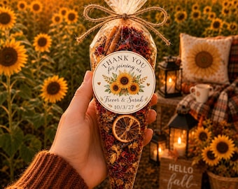 Fall Simmer Pot Wedding Favor,Botanical Bridal Gift | Cozy Autumn Guest Favor, choose your design, custom stickers, rustic party,engagement