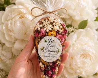 Personalized Bridal shower Simmer Pot Favors, Wedding Favors, peony wedding theme, Bulk Peony Party Favors, White Flowers, engagement party