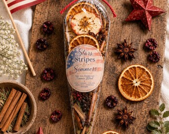 Simmer Pot Kit America favors, Stars Stripes & Simmers Stovetop Potpourri,4th of July Gift, 250th Anniversary Favor,red white blue favor