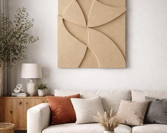 Japandi Plaster Wall Art | Minimalist Textured Wall Sculpture | Neutral Wall Decor | Zen Room Decor | Birthday Gift