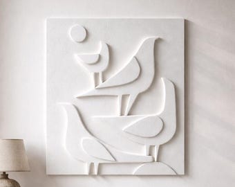 Textured Plaster Wall Sculpture | Minimalist 3D Wall Art | Neutral Living Room Decor | Housewarming Gift for Her | Statement Piece