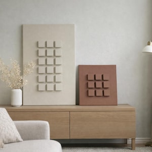 Organic Textured Plaster Wall Art Set | Neutral Minimalist Statement Decor