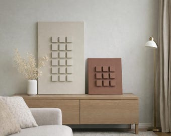 Organic Textured Plaster Wall Art Set | Neutral Minimalist Statement Decor