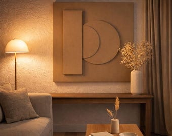 Abstract Plaster Wall Art | Textured Neutral Sculpture, Wedding Gift