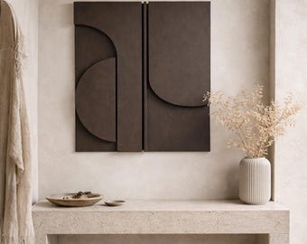 Neutral Plaster Wall Art for Living Room | Textured Sculpture | Modern Minimalist Wall Decor | Birthday Gift