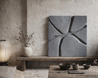 Textured Plaster Wall Sculpture | Neutral Minimalist 3D Wall Art | Large Living Room Decor | Housewarming Gift for Her