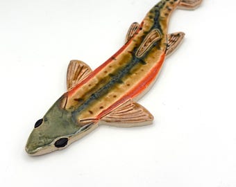 Ceramic Mosaic Cutthroat Trout Fish Floor Tile - Safe for indoor/outdoor wet applications
