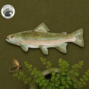 Ceramic Mosaic Rainbow Trout Fish Wall Tile - Safe for indoor/outdoor wet applications
