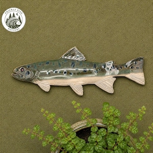 Handmade Ceramic Trout Wall Art Sculpture