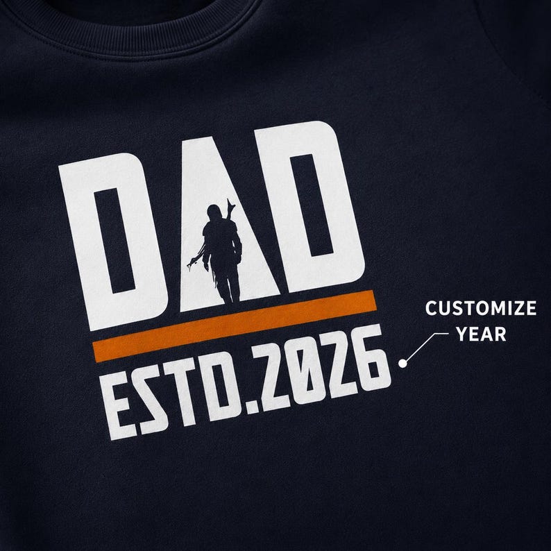 Personalizable Year Dad Sweatshirt | Mandalorian Inspired Crewneck image 1