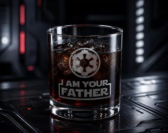 I Am Your Father Sci fi Rocks Glass | Whiskey Glass 10.5oz