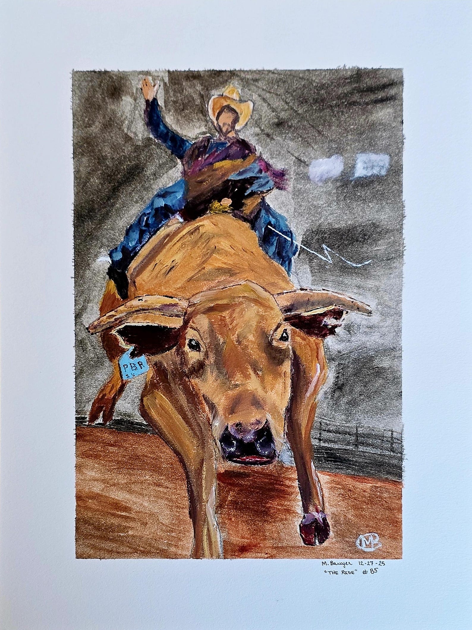 The Ride #85 – Bull Riding Western Art Print, Digital Download - Etsy