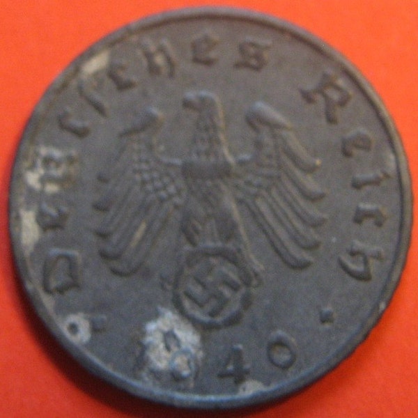 Authentic Germany coin with svastika 1940 nazi WWII  Third Reich