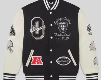 Kurtka OVO Las Vegas Raiders Varsity | Ręcznie robiona kurtka na zamówienie