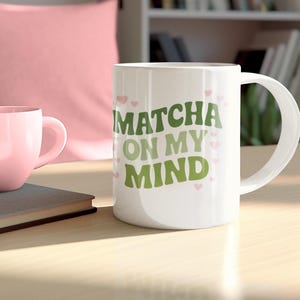 Matcha On My Mind Mug – Green Retro Coffee Cup