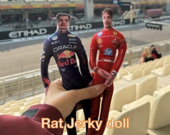 F1 Driver Rat Jerky Doll | Motorsport Fan Art Toy, Travel Buddy