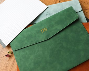 Personalized Leather File Folder With Name,Custom A4 Document Holder,Father's Day.