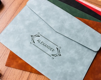 Personalized Leather Document Case,Custom Name Travel Document Organizer,A4 Document Holder,Gifts For Him,Father's Day.