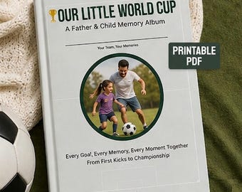 Soccer Baby Memory Book Printable, World Cup 2026 Photo Album PDF, Milestone Scrapbook for Baby Shower, Birthday, Dad and Me Keepsake