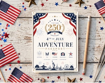Patriotic Kids Activity Book Printable, USA Scavenger Hunt Passport, Homeschool History Activity, 4th of July Printable Game