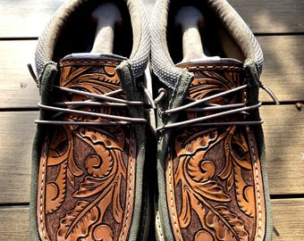 Mens Leather HeyDude Shoes