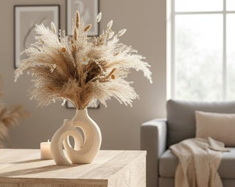 Handgefertigtes Keramikvasen-Set | Nordische Boho Wohndeko