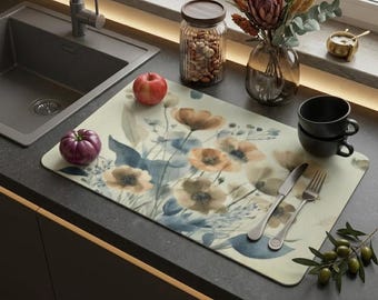 Floral Vinyl Tischsets 4er-Set, Frühling Bauernhaus Esstisch Dekor, hitzebeständige waschbare Tischsets, wasserdichte rutschfeste Tischsets