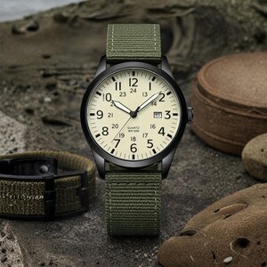Mens Military Watch | Luminous Dial, Nylon Strap image 6