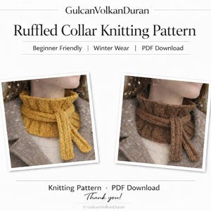 Ruffled Collar Knitting Pattern PDF (English) – Digital Download