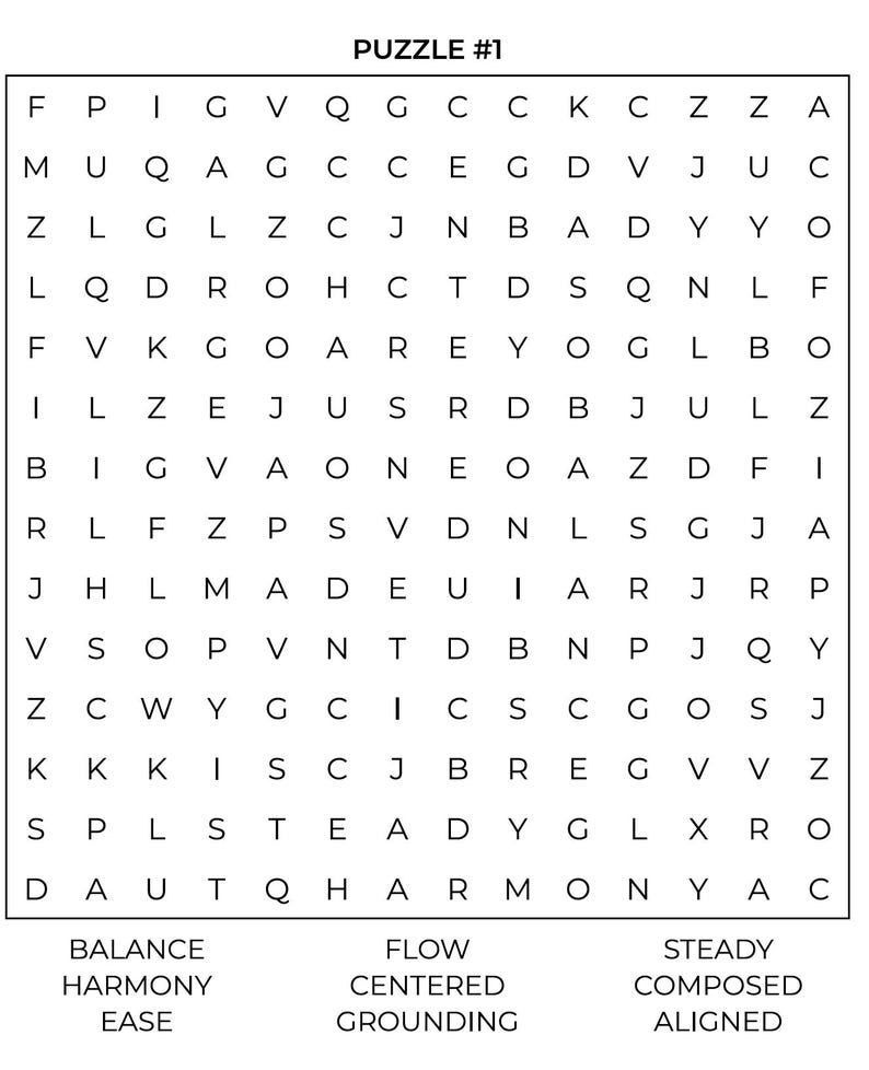 Stress Relief Word Search Printable – 54 Large-print Puzzles for ...