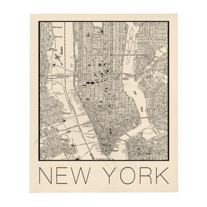 Fleecedecke - New York - Manhattan - Map - Skyline - Decke