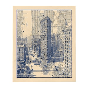New York - Karte - Manhattan - Decke - Flatiron Building - Vintage