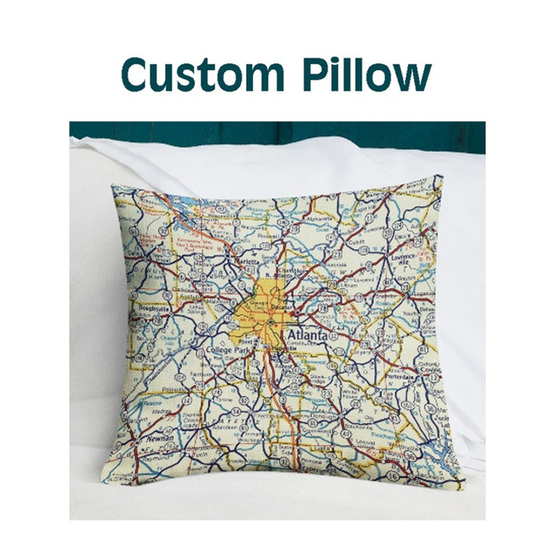 Custom Map Pillow Map Pillow Home Decor Custom Pillow Etsy