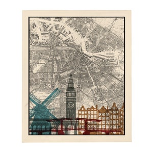 Couverture - Amsterdam - Couverture - Carte - Skyline - Pays-Bas