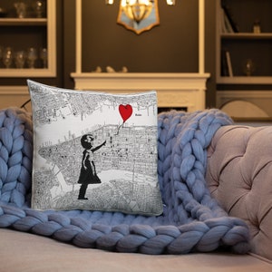 Banksy - Kissen - Ballonmädchen - Premium