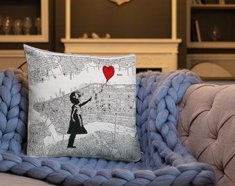 Banksy - Pillow - Balloon Girl - Premium