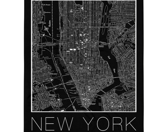 Throw Blanket  - New York - Manhattan - Map - Blanket