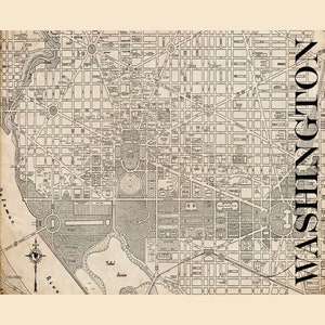 Washington DC - Deken - Kaart - Deken - Vintage