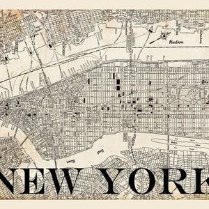 Überwurf - New York - Manhattan - Decke - Karte - Vintage