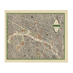 Überwurf - Paris - Karte - Vintage - Panorama - Frankreich