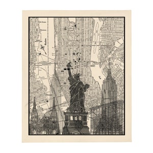 Decke - New York - Manhattan - Karte - Skyline - Decke