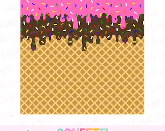 Ice Cream SVG Pattern, Digital Paper Ice Cream Cone SVG, Waffle Cone SVG Png, Ice Cream Background, Ice Cream Party, Ice Cream with Sprinkle