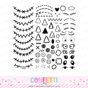Scarecrow SVG, Scarecrow PNG, Scarecrow Face SVG, Scarecrow Face Png, Mix and Match Cut Files, Fall Svg, Fall Sublimation Designs, Diy Face