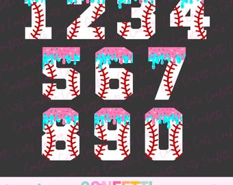 Baseball Drip SVG, Ice Cream Drip SVG, Baseball Numbers SVG, Baseball Number Drip Png, Baseball Number Drip Clipart, Jersey Numbers Layered